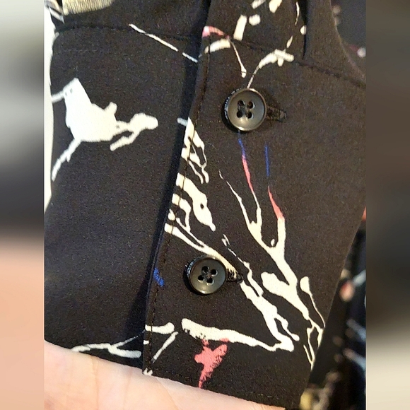 Reitman's Willow & Thread Women's Button-Down Tie Front Blouse Dress EUC Size 8 - Picture 7 of 13